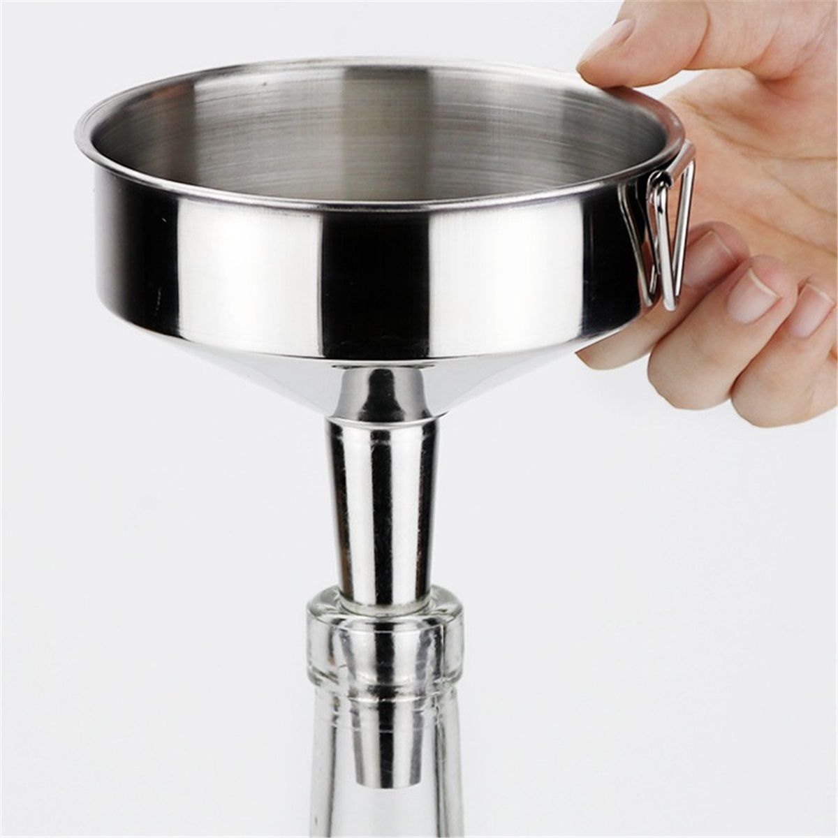 Super Large Stainless Steel Large Funnel with Detachable Strainer/Filter for Cooking Oil and Transmission Liquid and Powder, Food Grade Metal Kitchen Funnels