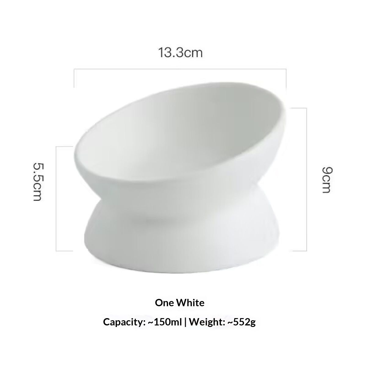Elevated Cat Food Bowl, 5 Oz Ceramic Raised and Tilted Water Bowl, Anti Vomiting and Protect Pets' Spines Dishes for Small Dog, Fat Faced Cat, Kitten ( 2 Pack)