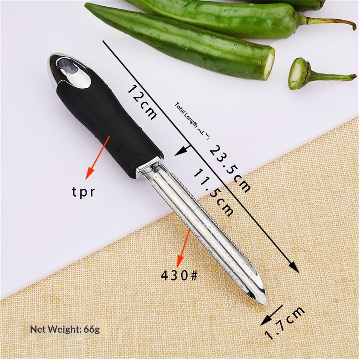 3pcs Chili Pepper Corer Stainless Steel Zucchini Cucumber Corers Special Kitchen Gadgets With Serrated Edge Easy Remove The Seeds Of Your Veggies & Fruits
