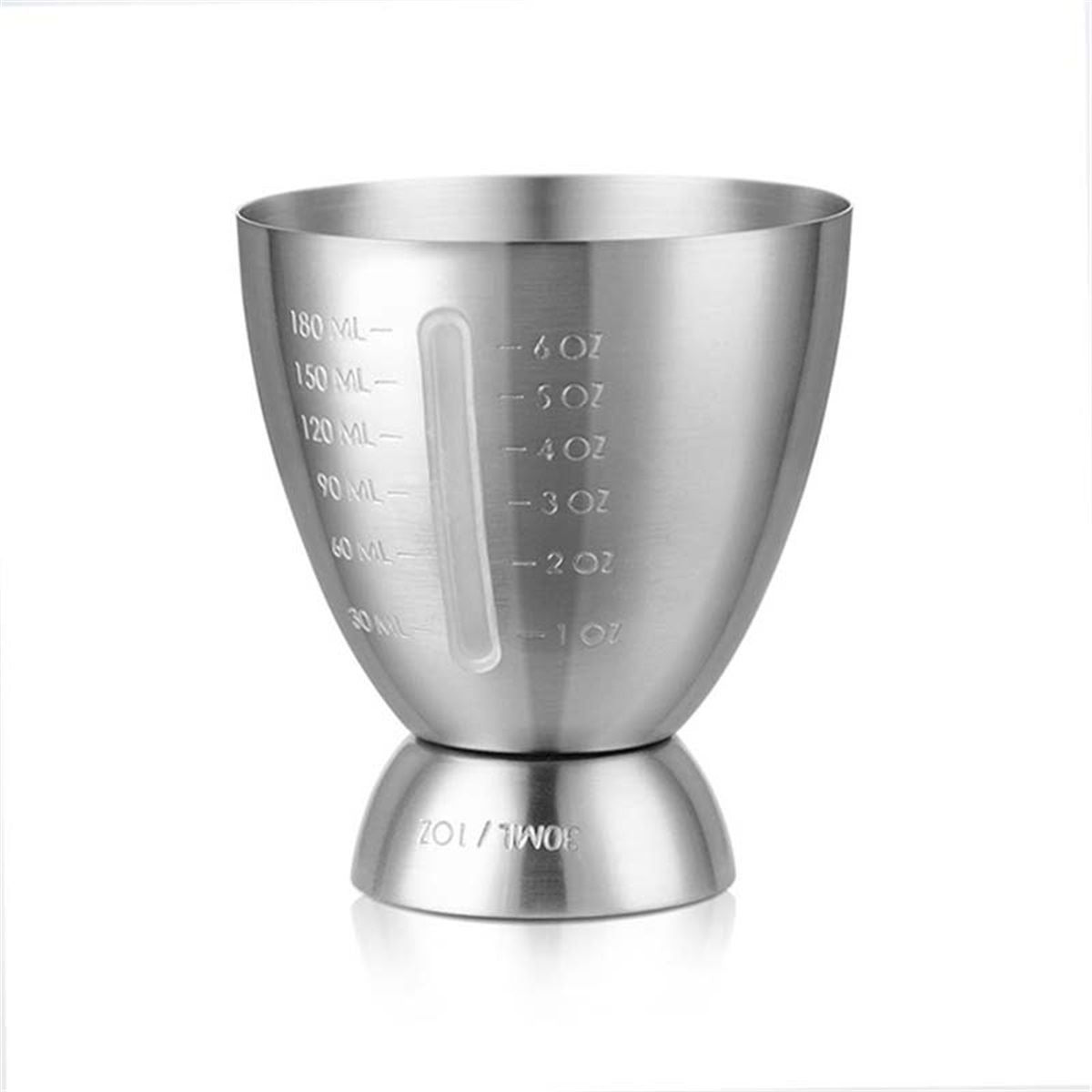 18/8 Stainless Steel Double Jigger for Bartending, Cocktail Measuring Jigger for Bartender with Graduated Marking 1 oz to 6 oz Heavy Duty Shot Measure Cup  (Set of 2)