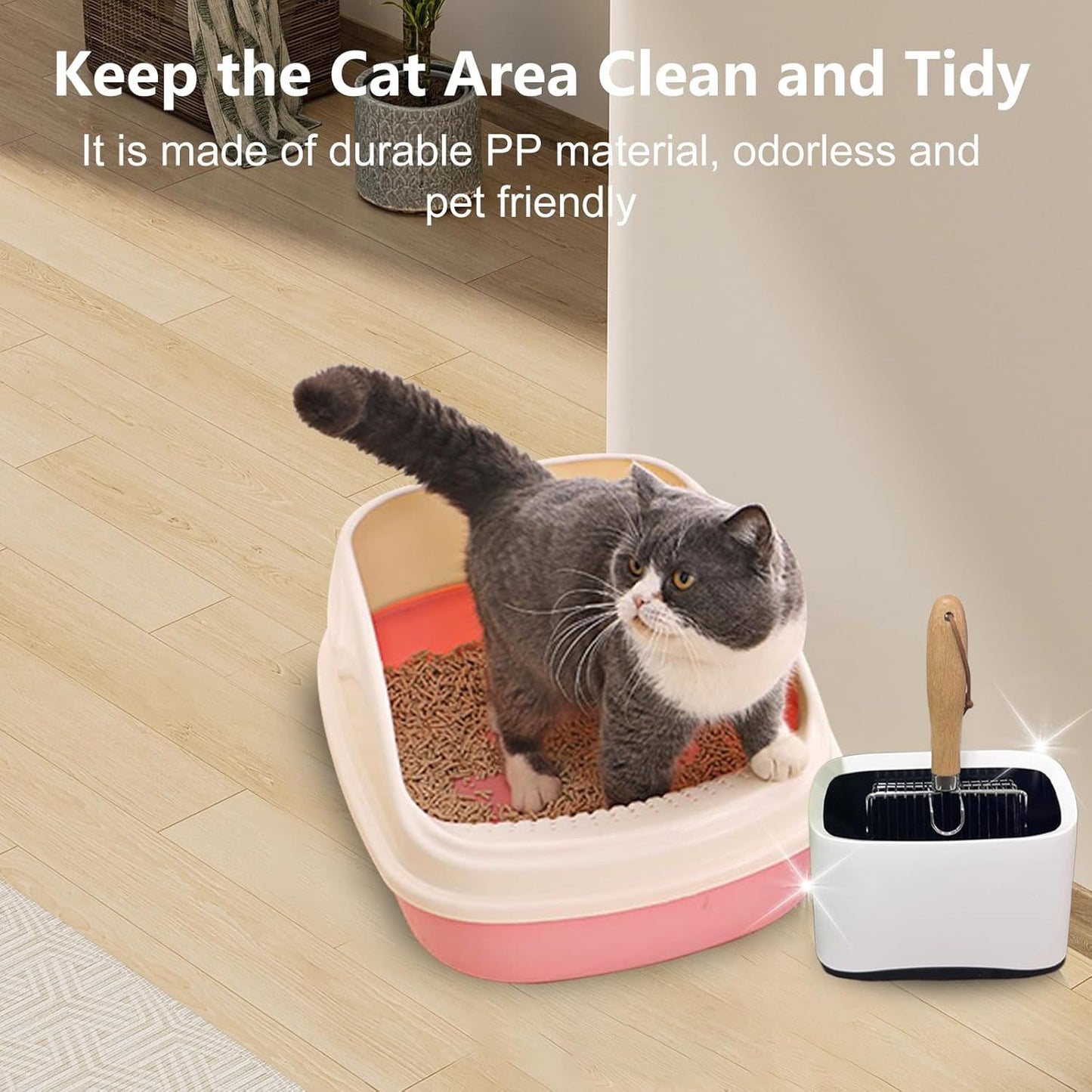 Cat Litter Scoop Holder, Universal Scooper Storage for Any  Shovel, Durable Removable Scoop Stand , Suitable for Most Metal and Plastic Litter Scooper, White