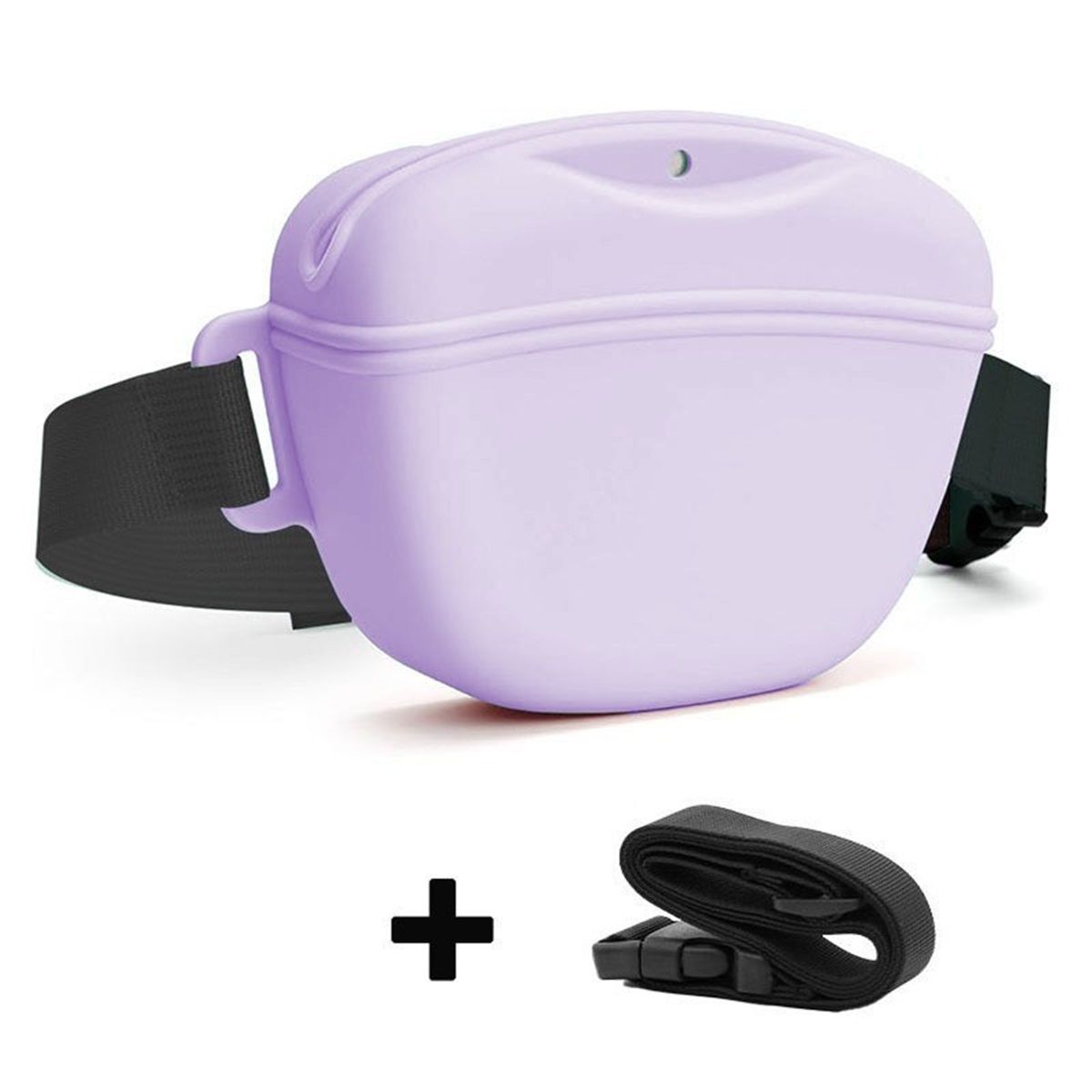 Upgraded Silicone Dog Treat Pouch with Training Clicker, Tighter Sealing to Prevent Food Spilling, Capacity Treat Bag with Waist Belt  2pcs