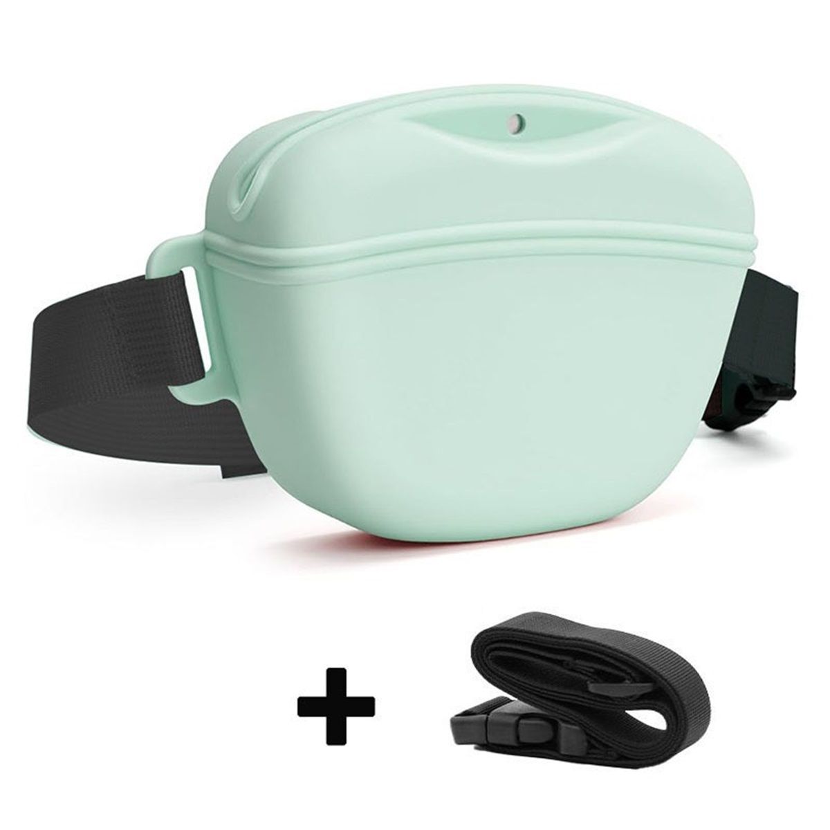 Upgraded Silicone Dog Treat Pouch with Training Clicker, Tighter Sealing to Prevent Food Spilling, Capacity Treat Bag with Waist Belt  2pcs