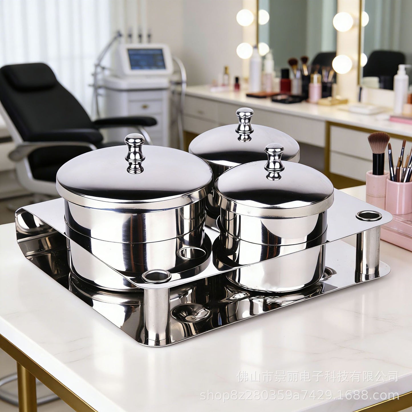3 Pieces Nail Art Equipment Cup Bowls Stainless Steel Acrylic Liquid Powder Cup Stainless Steel Nail Powder Holder Container with Lids for Nail Art Tools