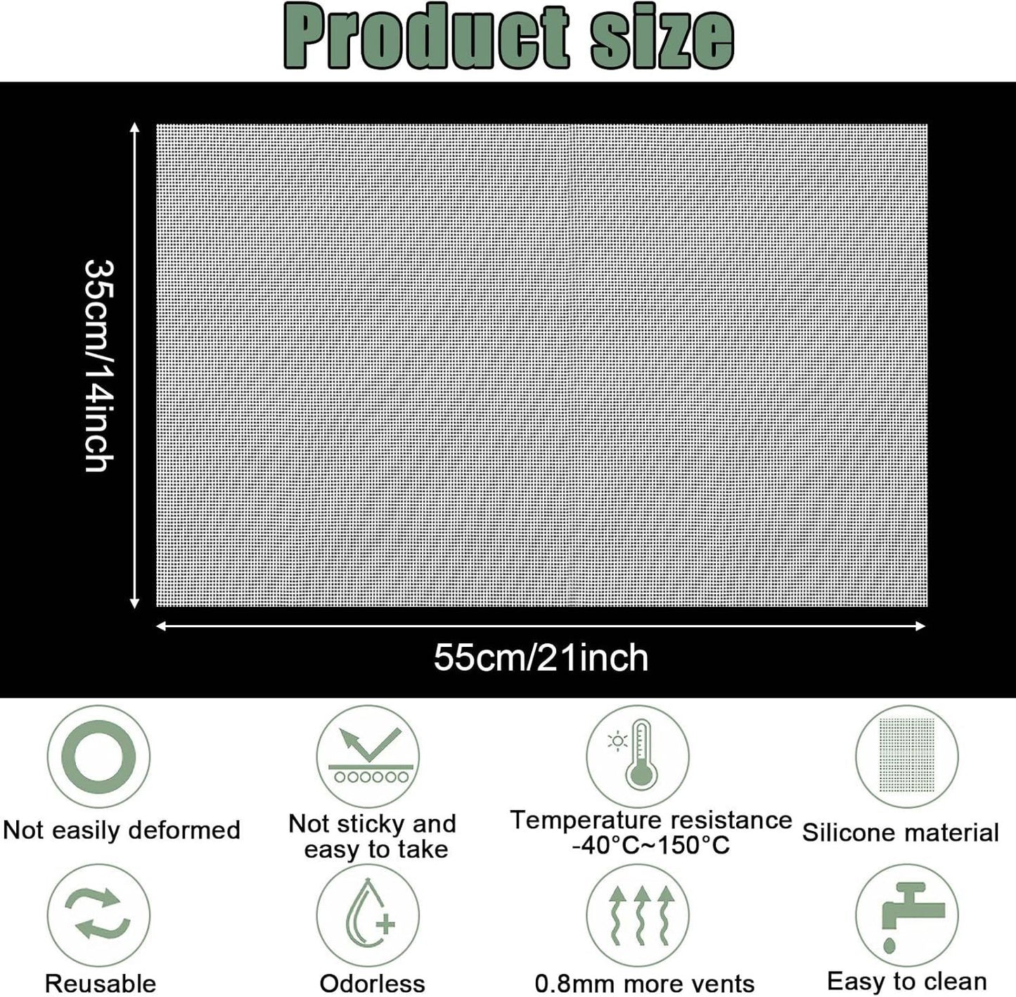 16 Pcs Silicone Dehydrator Sheets 21 x 14 Inch Non Stick Silicone Mesh Reusable Dehydrator Tray Liner Fruit Dryer Mats for food fruit Freeze Dryer