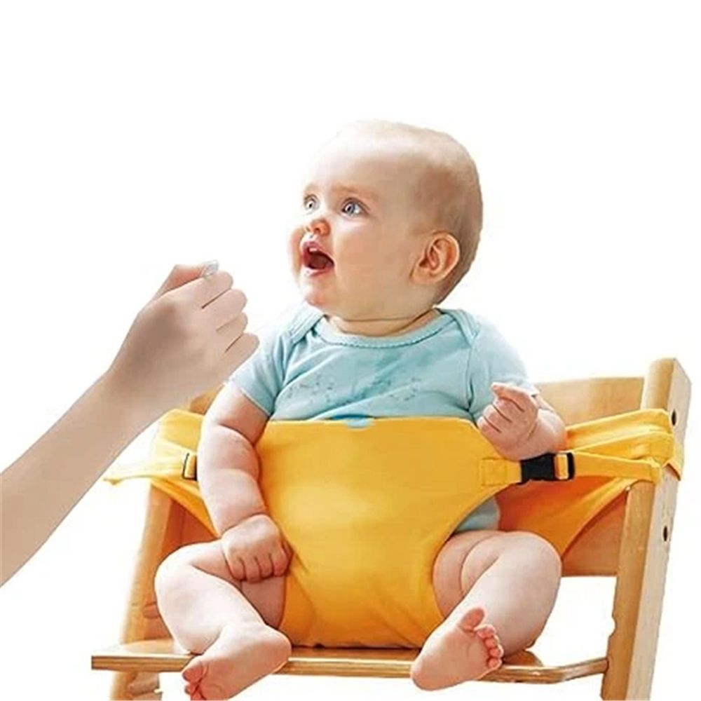 Harness Seat for High Chair Baby Feeding Safety Seat with Strap, Toddler Booster Harness Belt Portable Dining Seat Strap for Travel Home Restaurant Shopping (Yellow)