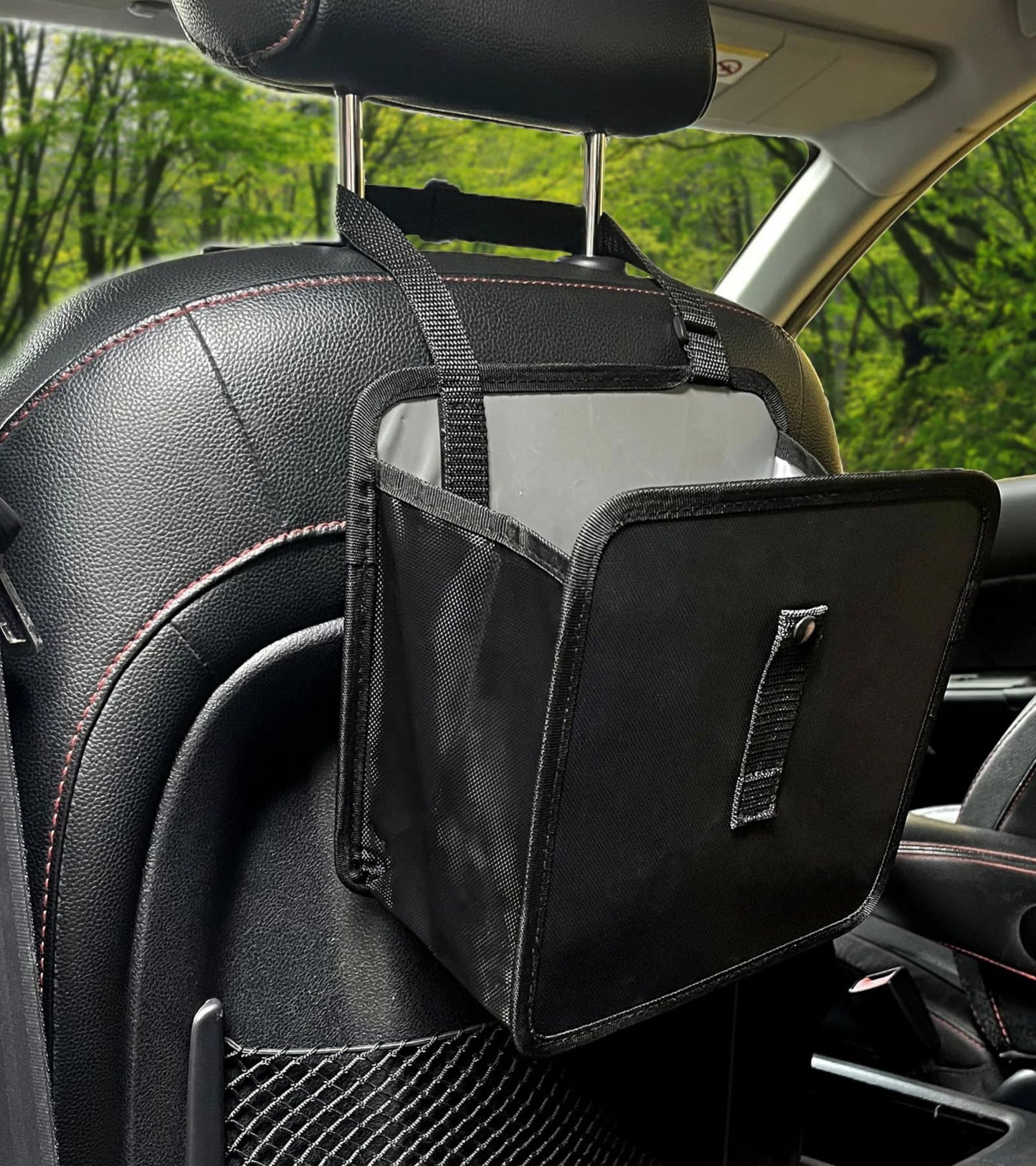 2pcs Foldable Car Trash Can, Hanging Waterproof Leakproof Trash Can Storage Bag for Car with Large Capacity, Car Interior Accessories