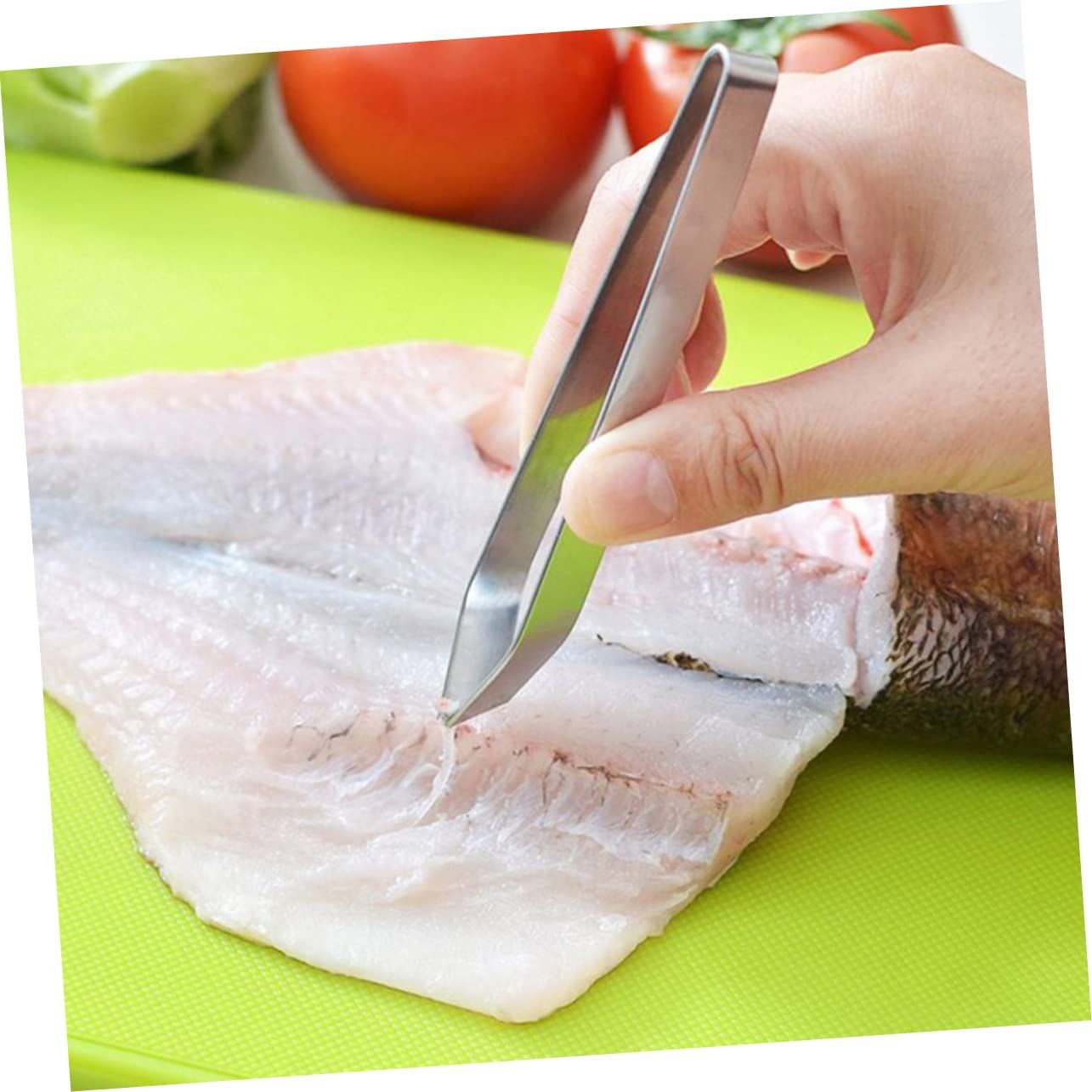 Stainless steel fish bone tweezers, precision bone removal tools, seafood food clips, and flat tweezers for pig hair