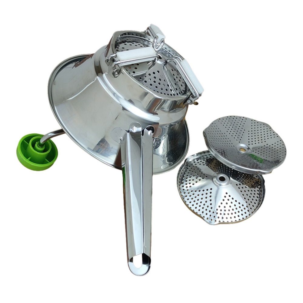 Stainless steel food mixer, vegetable and fruit grinder, vegetable mixer, baby dish cone mashed potato grinder with 3 grinding discs (small size)