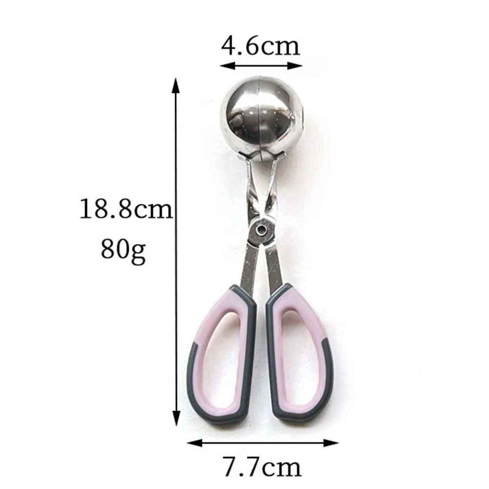 Meat Baller Tongs,Generic  Meatball Maker Scoops, Non-Stick, Stainless Steel , Anti-Slip Handles,2pcs Orange+Pink