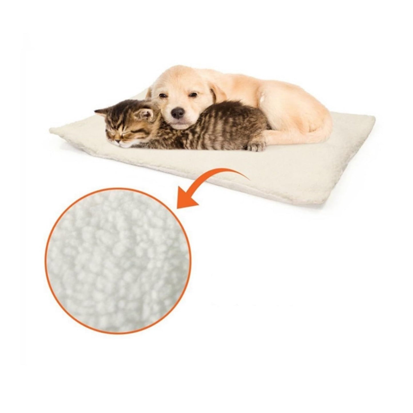 Self Heating Pet Mat for Dogs and Cats, Non Slip Moisture Proof Washable Bed Pad,  Warm Winter Sleeping Carpet(white)
