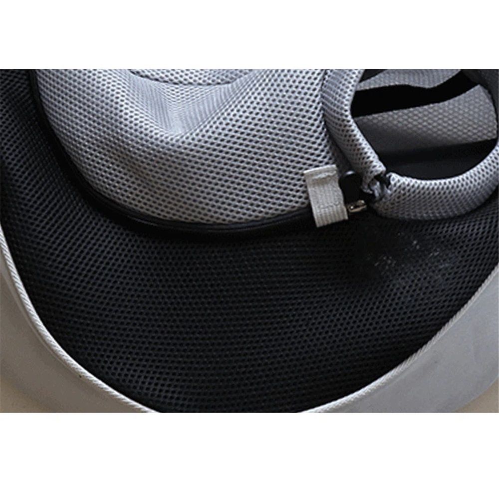 Hand Free Drawstring Dog  with Adjustable Strap, Breathable Mesh Travel Safe Puppy Sling Bag Carrier, Crossbody Satchel Dog Purse with Pocket for Outdoor Dogs Cats（Black with white S）