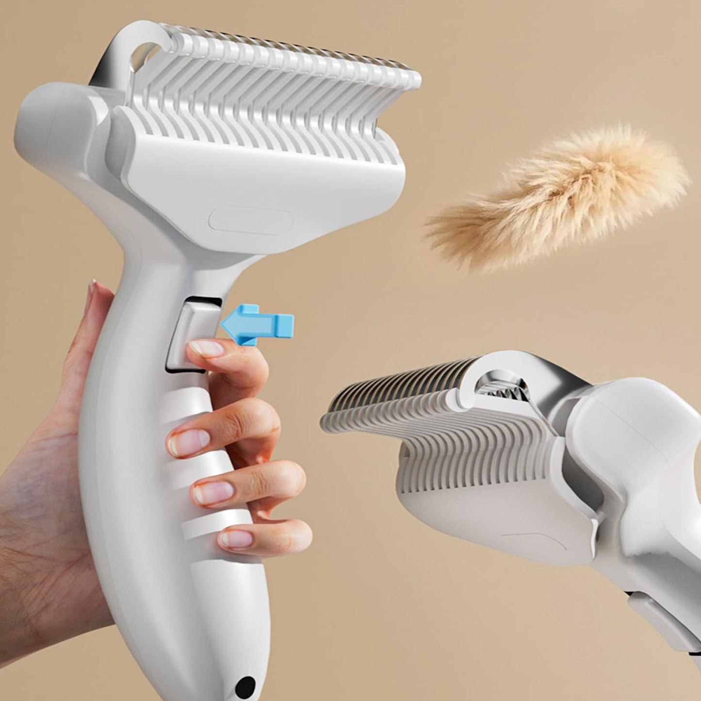 Deshedding Tool For Pets Stainless Steel Detangling Comb To Remove Knots & Shedding Slicker Brush For Dog Cats（white）