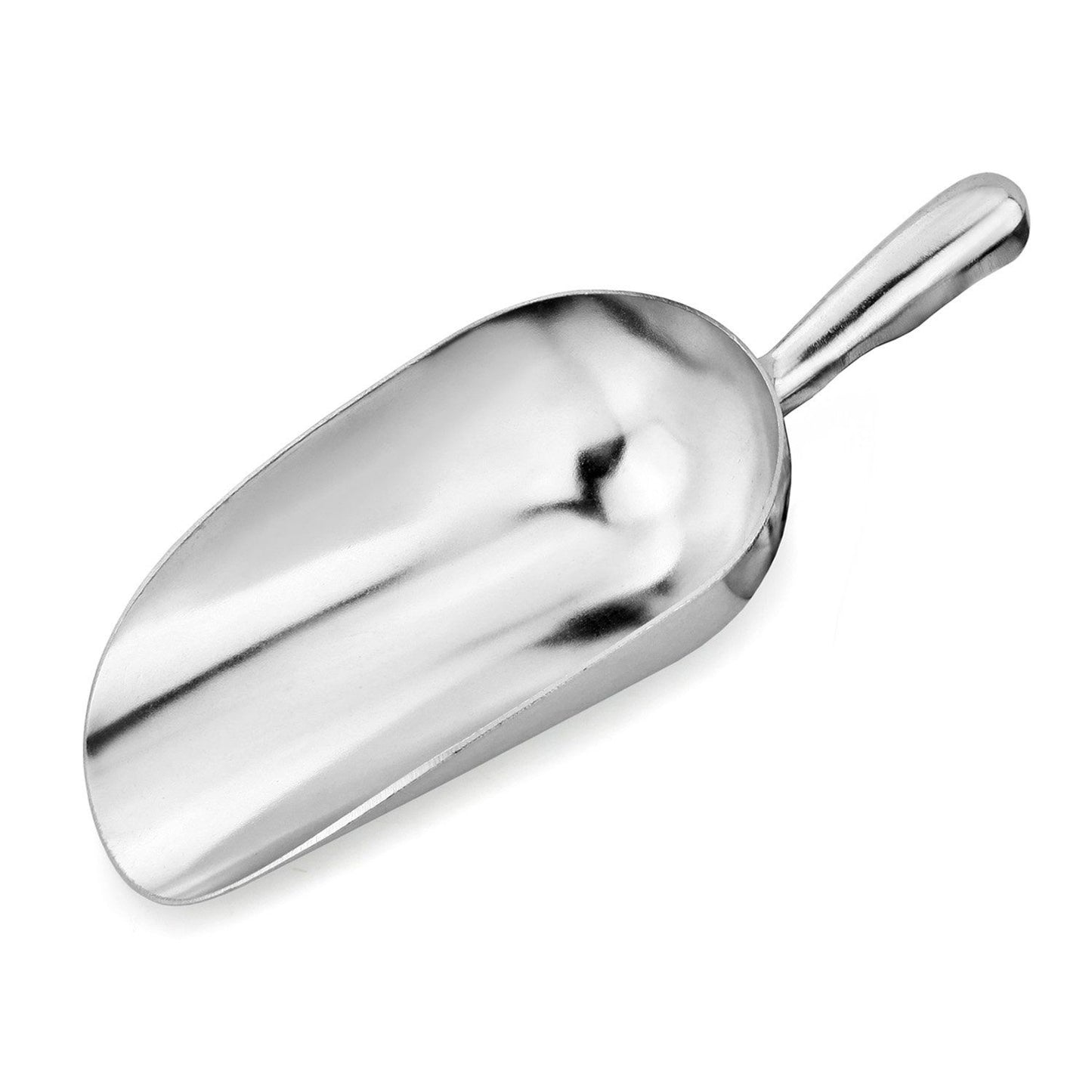 One-Piece Cast Aluminum Round Bottom Bar Ice Flour Utility Scoop, 6 -Ounce, Silver Ice Cube Scoop Shovel Scoops Multipurpose Kitchen Spoon