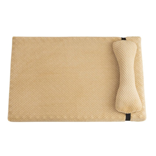 Plush Dog Bed for  Dogs, Memory Foam Dog Bed Mattress with Washable Cover, Non-Slip Pet Bed Mat Suitable for Pets Up, light brown 45X30X5CM