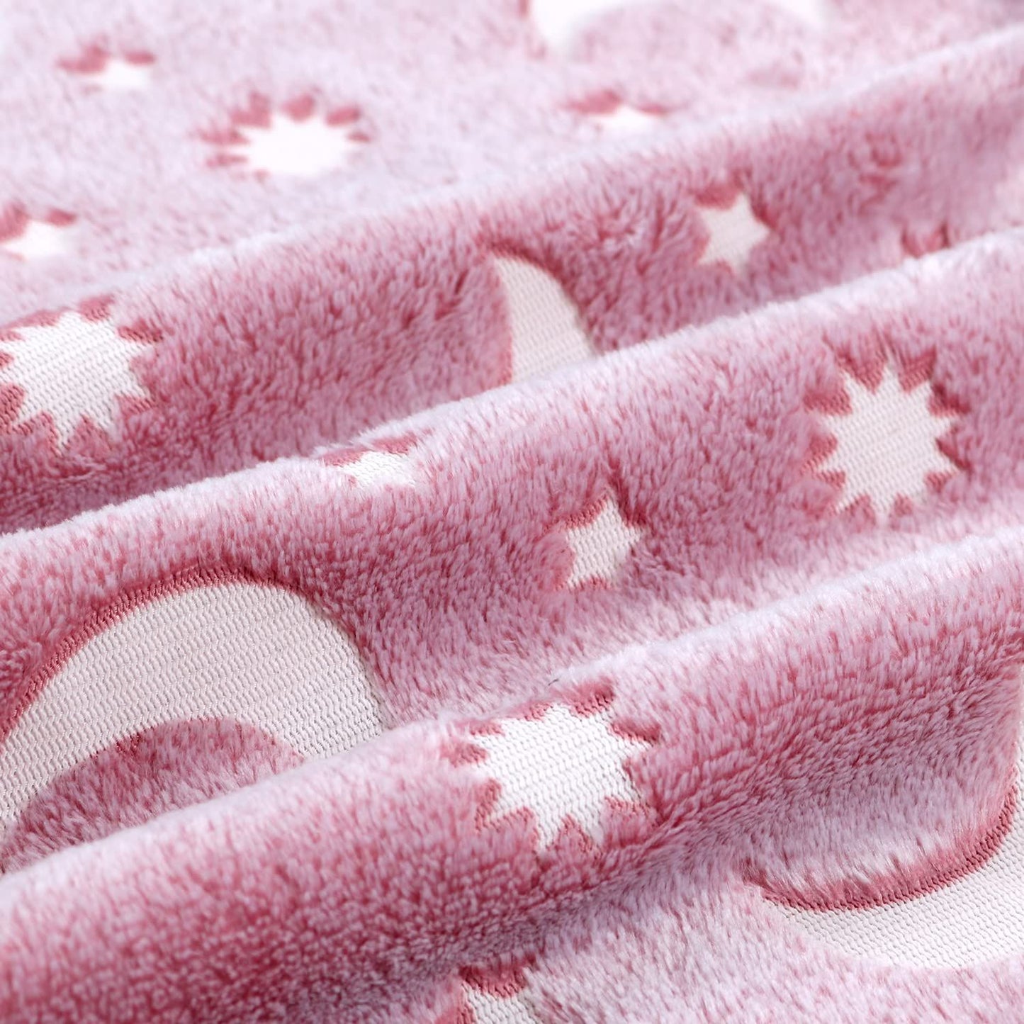 Super Soft Fuzzy Plush Flannel for Girls and Boys Sleeping Snuggle Blanket,All Seasons for Bed or Sofa,152*127CM (Pink Moon)