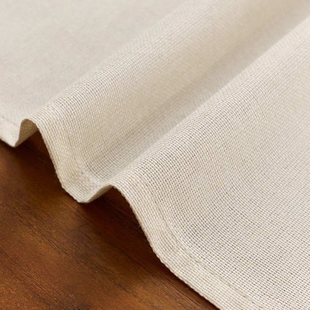 Basic Linen Style Table Runner, 30x140cmOff White, Rustic Farmhouse Creamy White Table Runners , Everyday Polyester Table Runner - Machine Washable & Easy Car