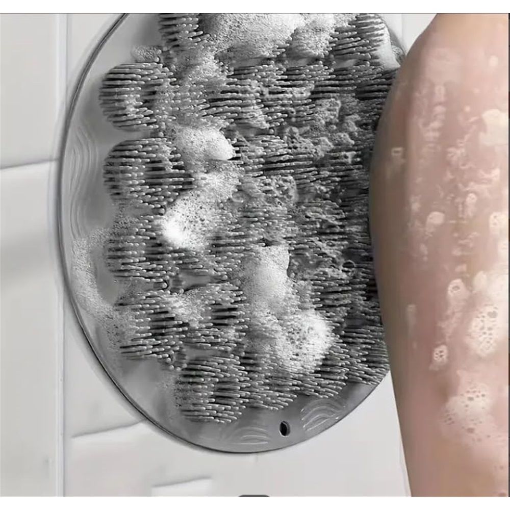 Shower Mat, Round Shower Stall Mat, TPE Bathtub Mat, Non Slip Bath Mat with Suction Cups and Drain Holes, Machine Washable for Bathroom Bathtub Swimming Pool(Gray)