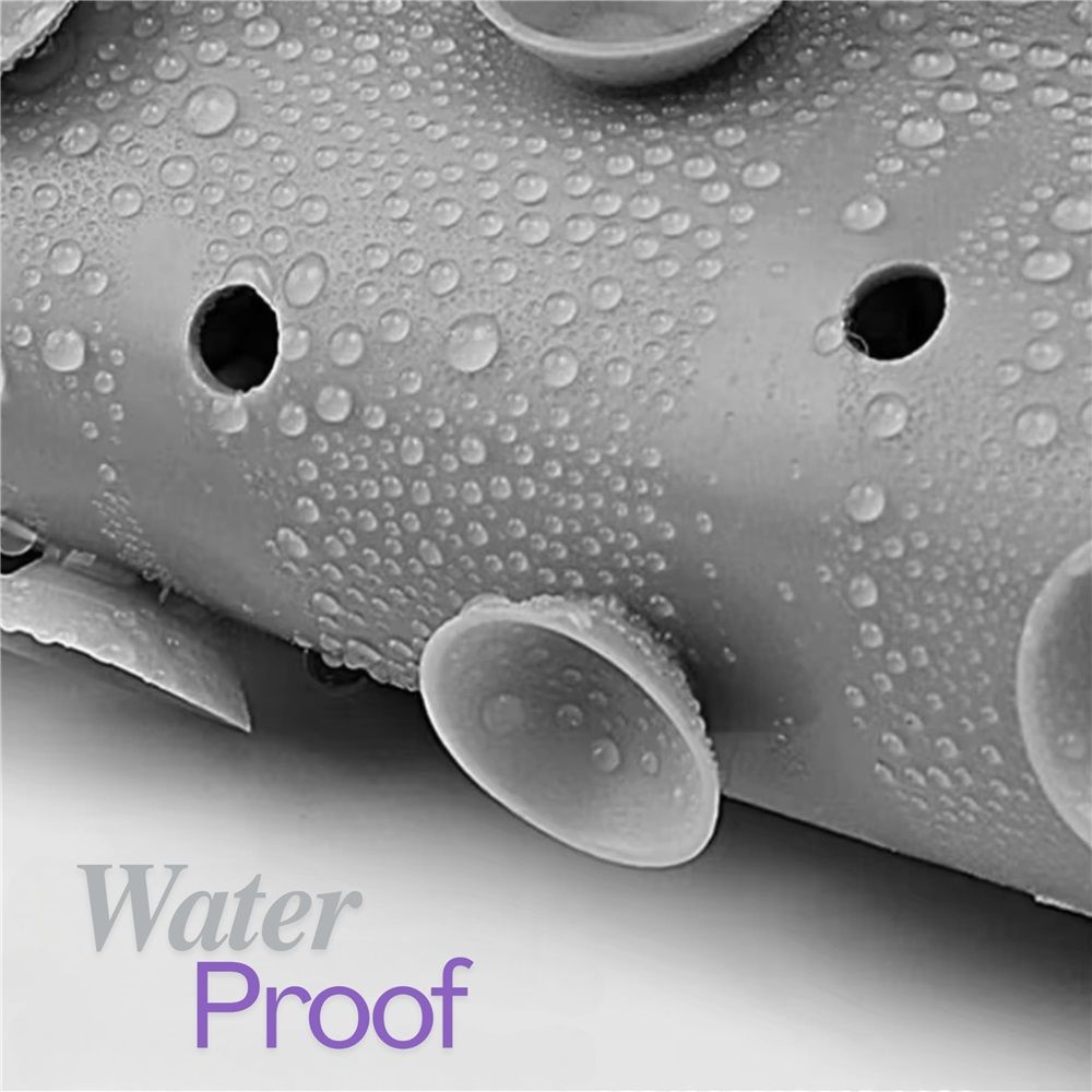 Shower Mat, Round Shower Stall Mat, TPE Bathtub Mat, Non Slip Bath Mat with Suction Cups and Drain Holes, Machine Washable for Bathroom Bathtub Swimming Pool(Gray)