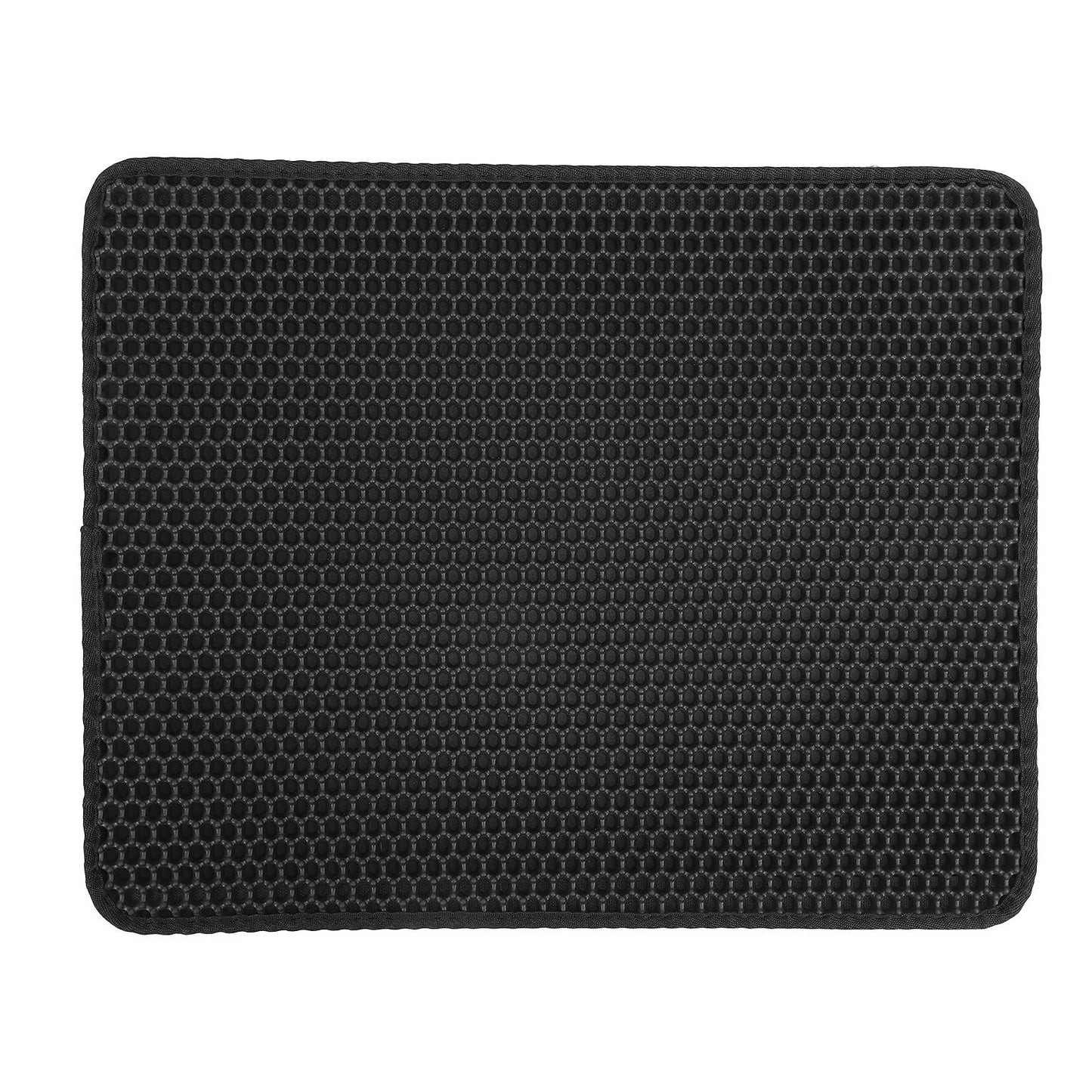 Cat Litter Mat,Double Layer Honeycomb Cat Litter Trapping Mat, Non Slip Waterproof Urine Proof Cat Litter Box Mat for Floor, Kitty Litter Rug, Cat Supplies, Black 30*30cm