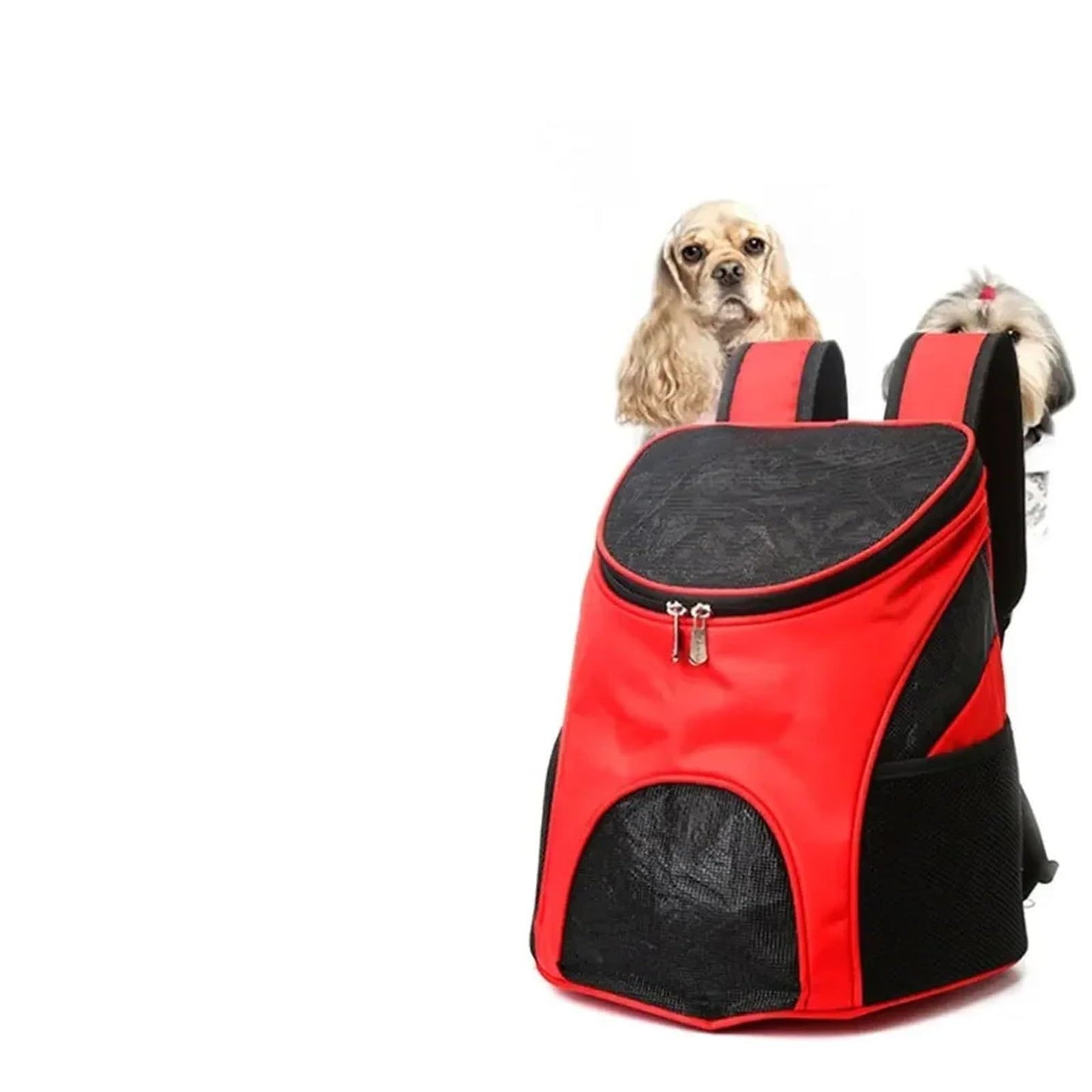 Small Dogs and Cat Backpack Carrier,Pet Backpack Carrier, Ventilated, Safety Strap, Buckle Support Designed for Hiking Travel Camping Outdoor,  Red