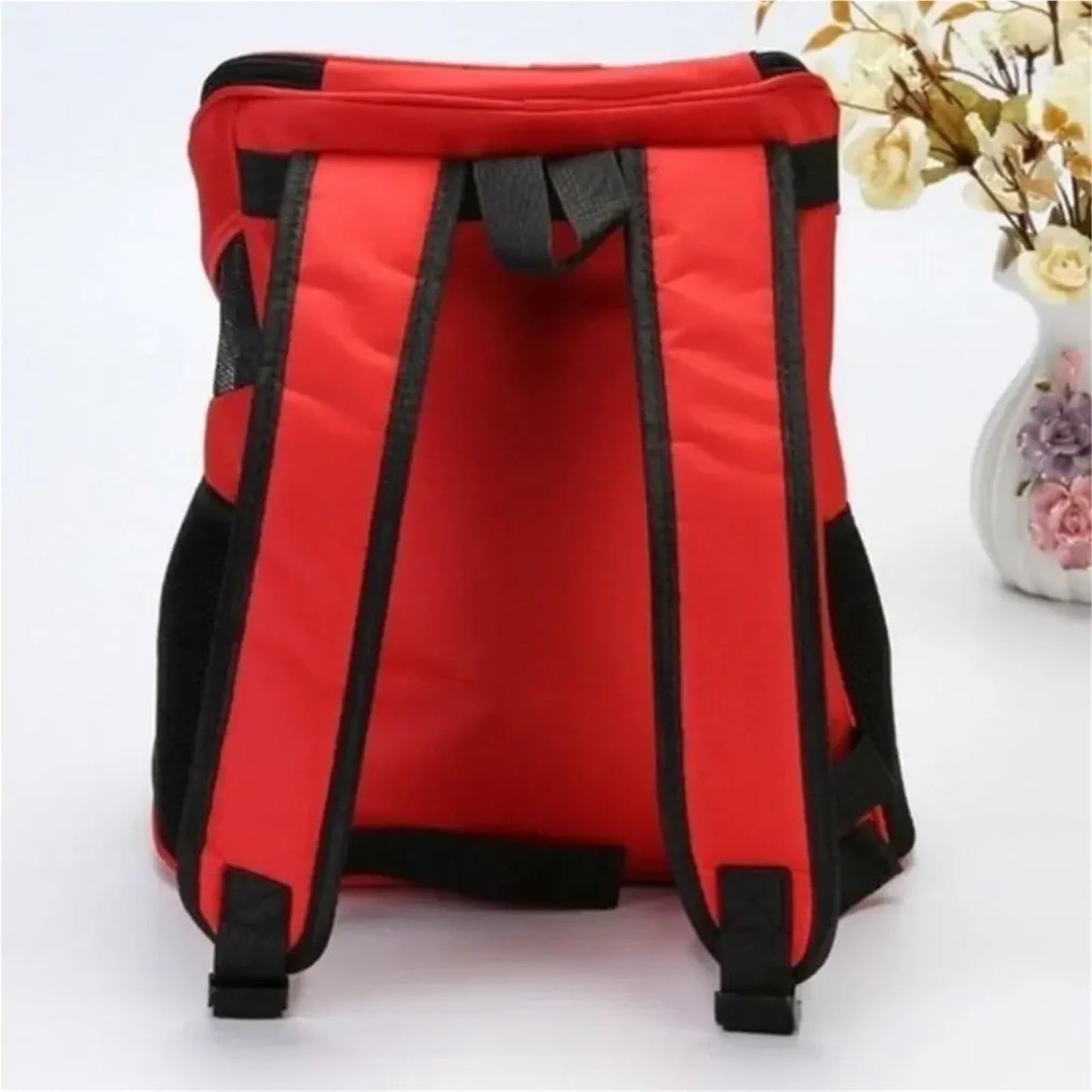 Small Dogs and Cat Backpack Carrier,Pet Backpack Carrier, Ventilated, Safety Strap, Buckle Support Designed for Hiking Travel Camping Outdoor,  Red