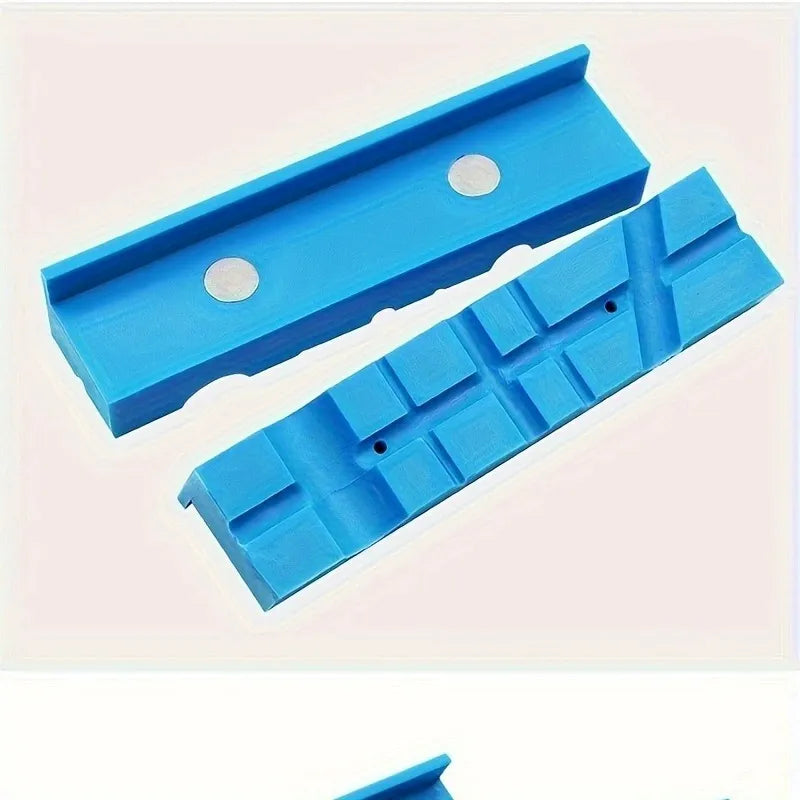 5.5"  Jaws, Magnetic Universal  Soft Jaws Pads, with Multiple Angle Grooves Design, Multipurpose - Use on any Metal Vise, Used for woodworking, golf, jewelry making, piping (1 pair)