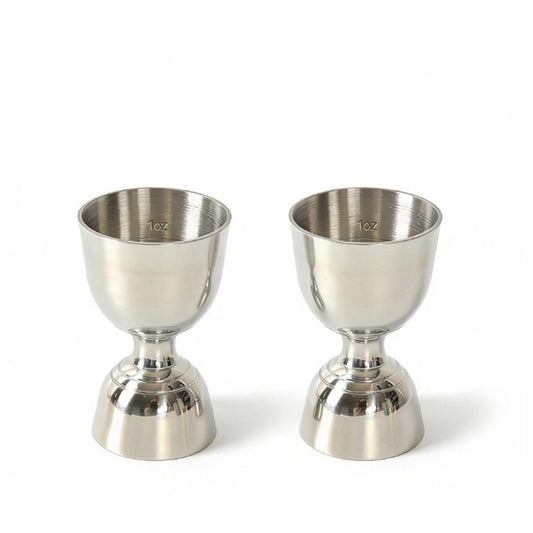 2pcs Premium  Stainless Steel Bar Tool  Measuring Marks, Durable Double Jigger, Bar Measuring Set Measuring cup with scale （primary colors）