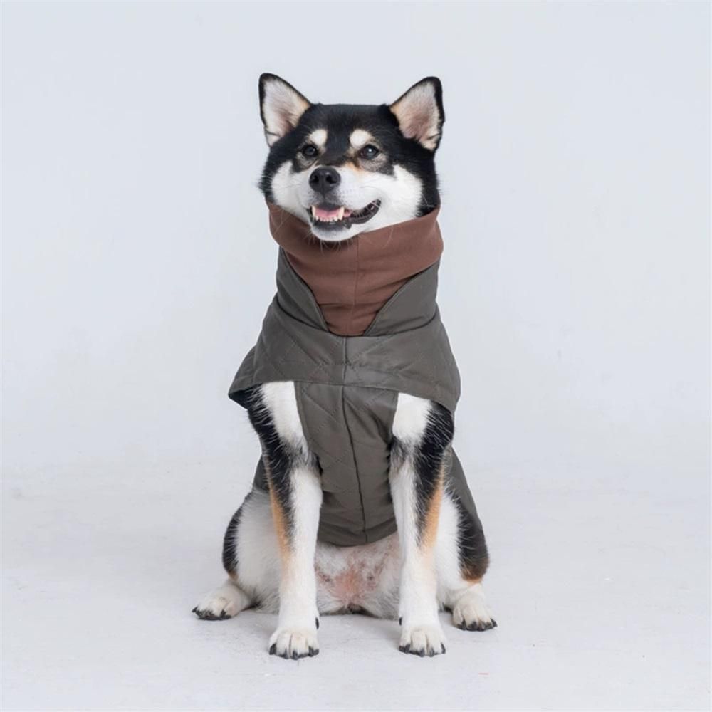 Dog Coat, Dog Jacket for Winter , Coat with Harness Hole, Reversible Plaid Checkered Warm Fluffy Heavy Duty for Puppy, M, olive green