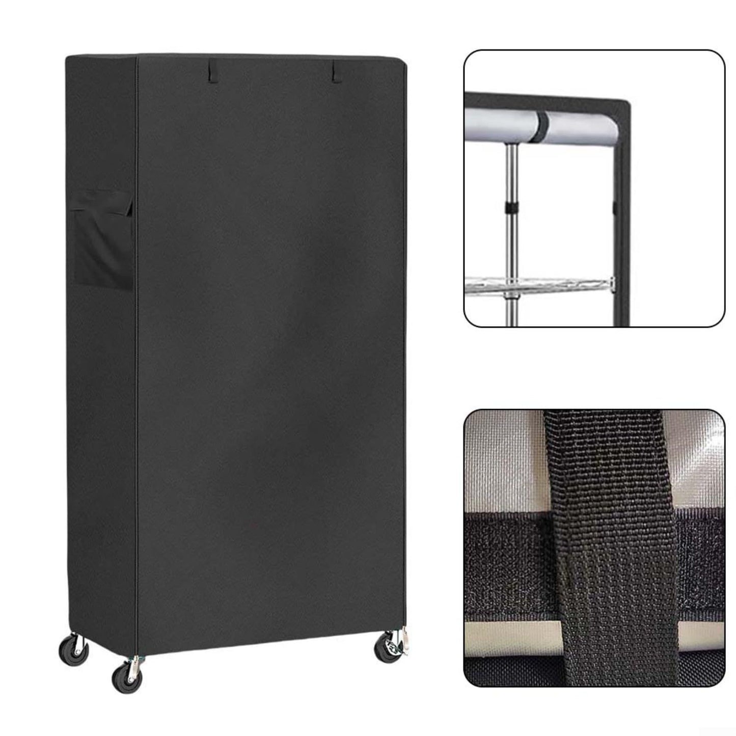 Wire Shelf Cover, 210D Heavy Duty Dustproof Shelf Cover, Wire Standing Shelving Covers with Zipper, Outdoor Storage Wire Rack Covers,92*41*183cm