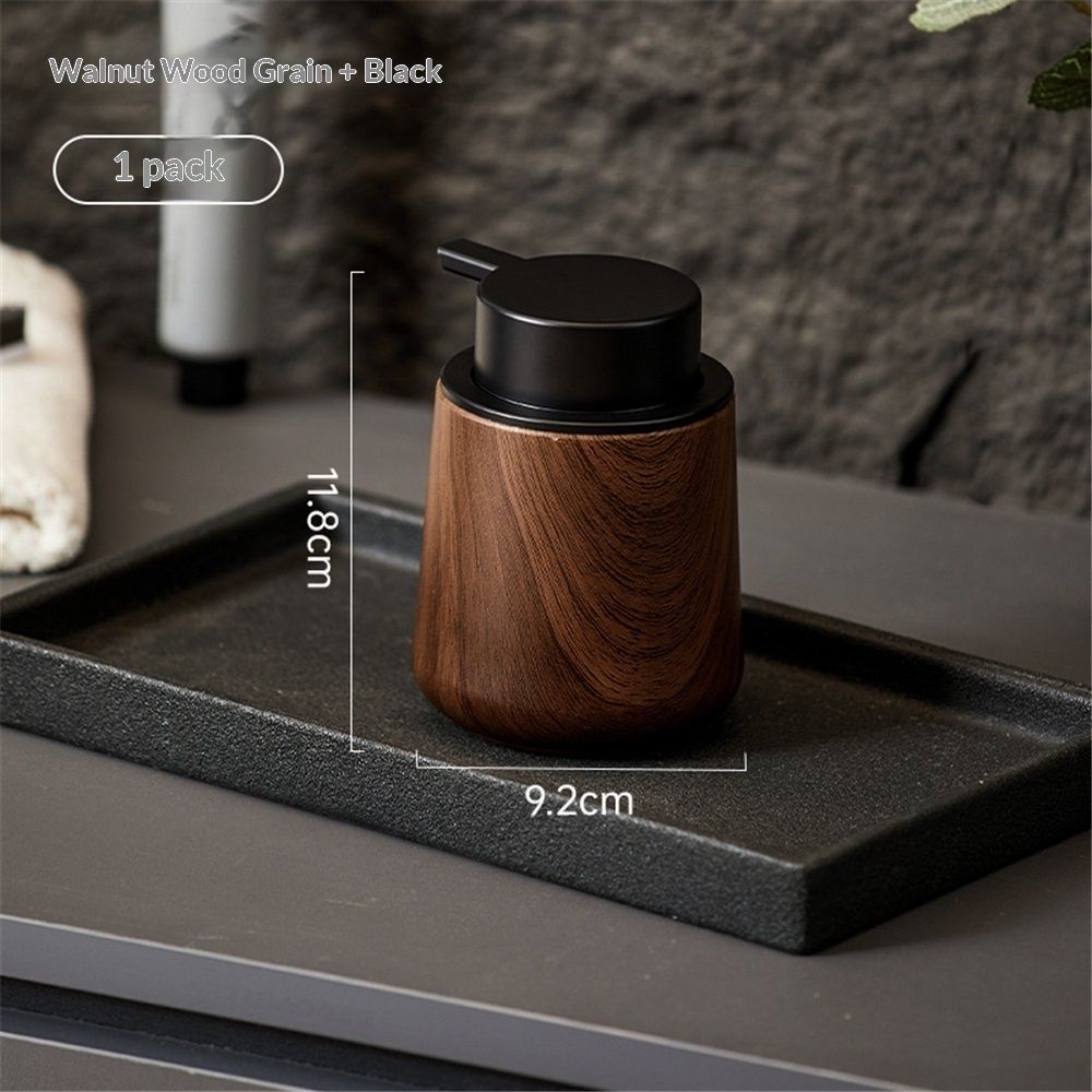 Lotion Dispenser - 250ML Refillable Hand Soap Dispenser Bathroom, Modern Liquid Soap Dispenser with Pump, Dish Dispenser for Kitchen,Walnut wood grain