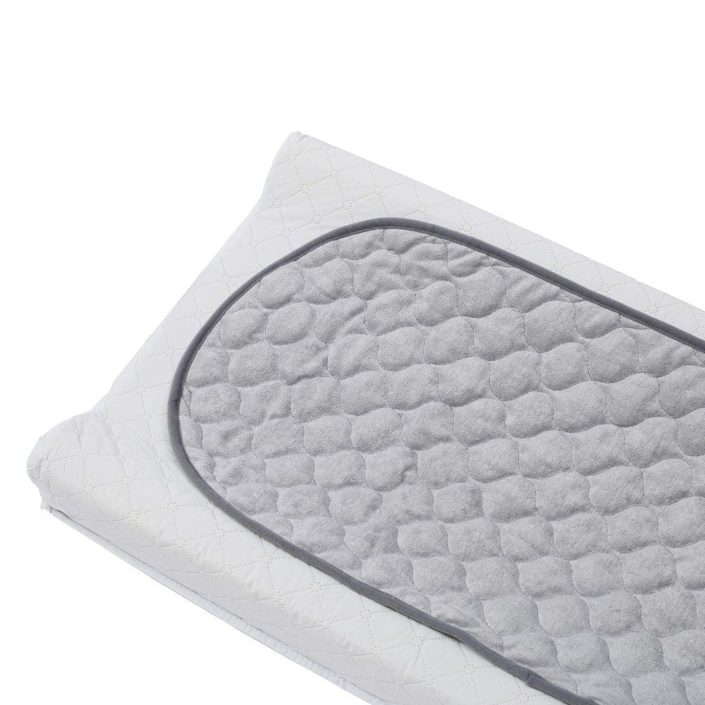 Quilted Thicker Waterproof Changing Pad Liners 3 Count Diaper pad, skin friendly bamboo cotton care pad, waterproof diaper pad, reusable diaper pad（gray oval）
