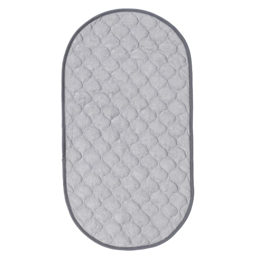 Quilted Thicker Waterproof Changing Pad Liners 3 Count Diaper pad, skin friendly bamboo cotton care pad, waterproof diaper pad, reusable diaper pad（gray oval）