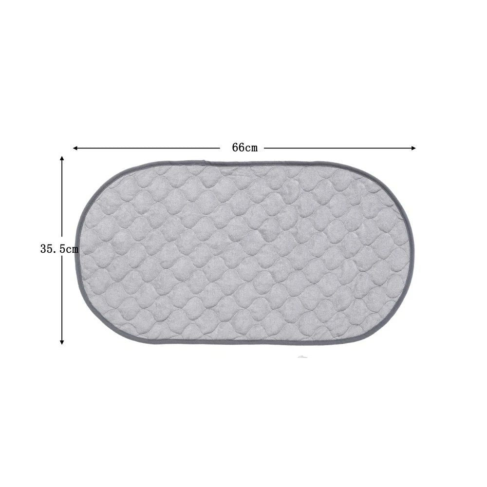 Quilted Thicker Waterproof Changing Pad Liners 3 Count Diaper pad, skin friendly bamboo cotton care pad, waterproof diaper pad, reusable diaper pad（gray oval）