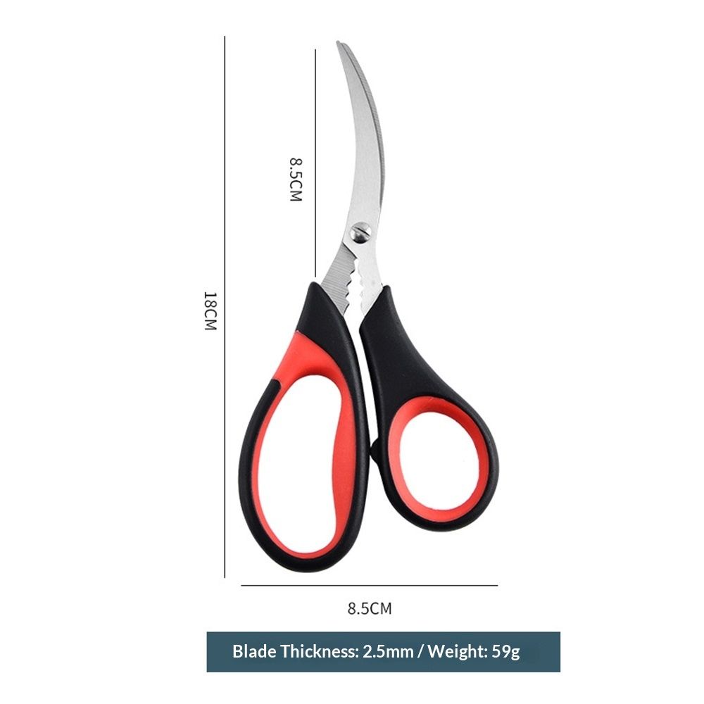 2pcs Stainless steel crayfish specific scissors, multifunctional shrimp back clip crab pliers, household kitchen seafood scissors Seafood Tool, Scissors, Stainless Steel（Red black）