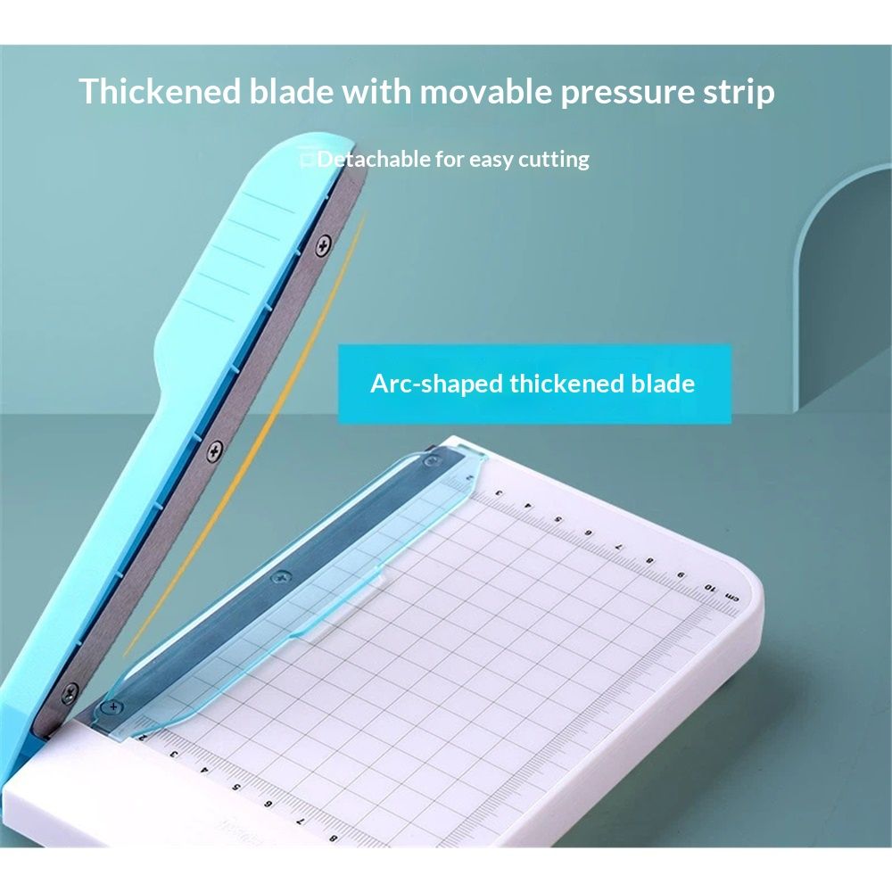 Paper Cutter Mini Paper Trimmer Guillotine Cutter 6 Inch Grid Line Panel Scale Paper Cutter for Craft Paper Photos Cards Scrapbooking Office Home Supplies(Blue+White)