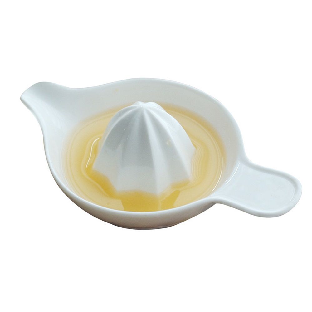 Ceramic Lemon Juicer Reamer Manual Citrus Lime Hand Squeezer Bowl with Handle and Pour Spout, Handheld, Easy to Use and Clean