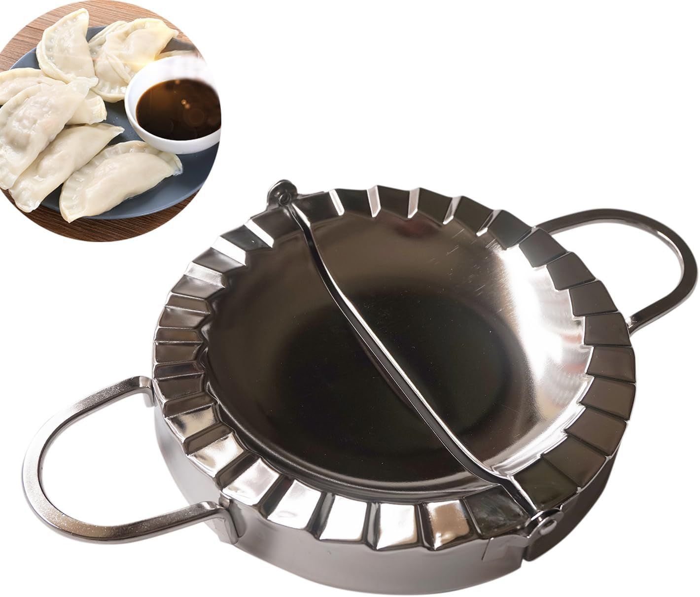 Stainless Steel Large Ravioli Maker, Pastry Tools, Jiaozi Maker, Dough Cutter for Pocket Pie, Pierogi & Hand Pie（15cm）