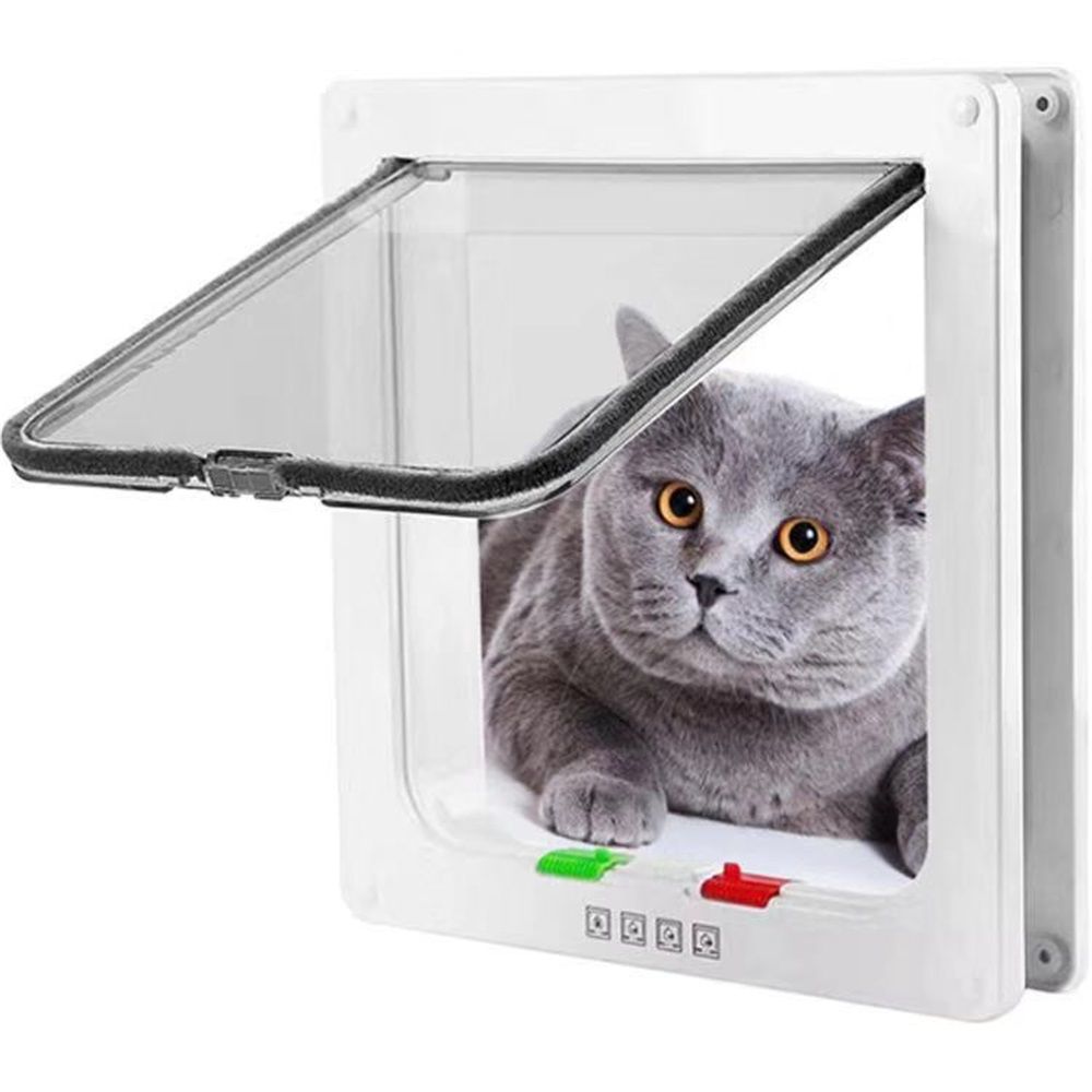 Pets Standard Cat and Small Pet Door,  Magnetic Pet Door Kit White, Weather-Resistant Cat Door for Cats & Doggy（20*19*5cm）