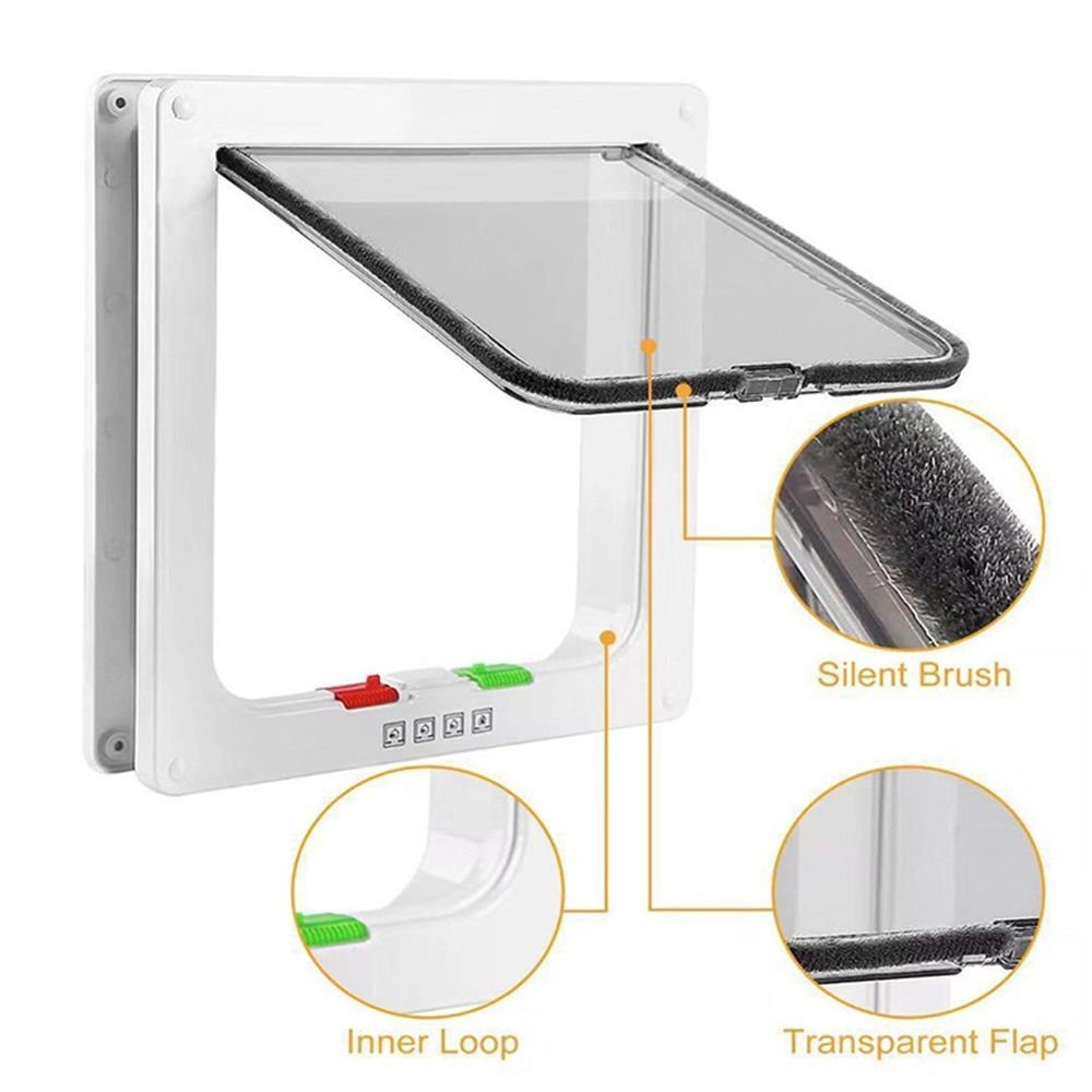 Pets Standard Cat and Small Pet Door,  Magnetic Pet Door Kit White, Weather-Resistant Cat Door for Cats & Doggy（20*19*5cm）