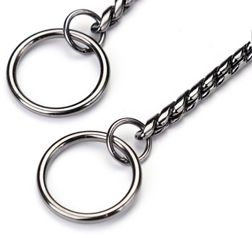 Dog P snake chain titanium steel metal dog training plug/collar is recommended for professional training (silver 4.5 * 45cm)