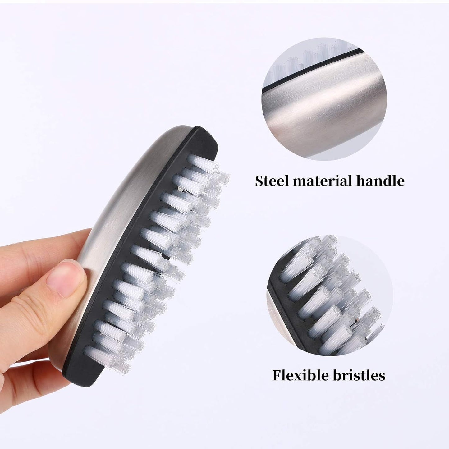 2pcs Vegetable and Fruit Cleaning Brush,  Stainless Steel Cleaning Brush, Microfiber Scrubbing Pad, Multipurpose Kitchen Tool