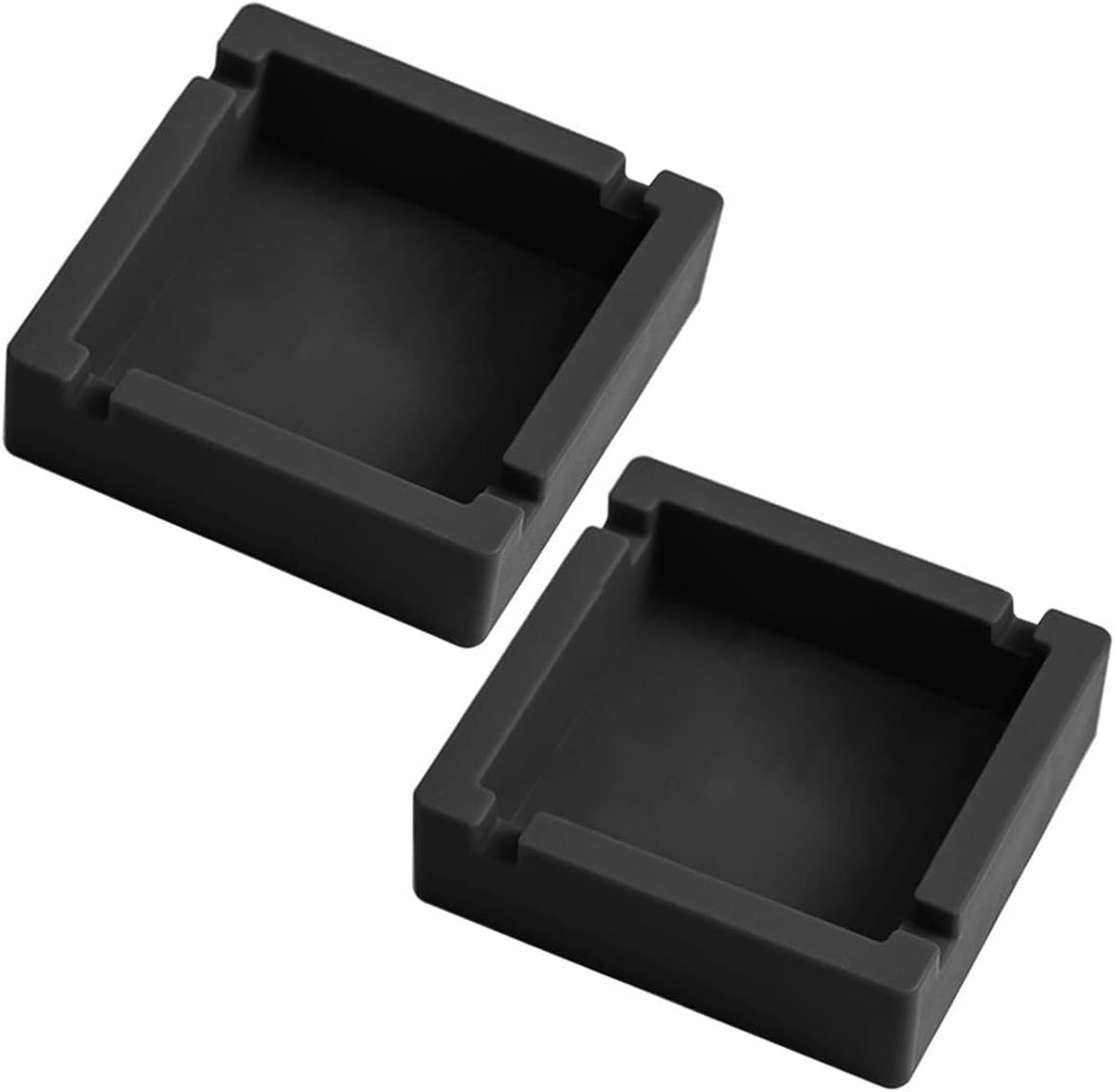 2pcs Large Black Silicone Cigar Bulk Ash tray, Unbreakable Cigar Ashtray, Flexible Deep Bowl Silicone Cigar Ashtrays for Patio/Indoor/Outdoor/Deco(10*10*3cm）