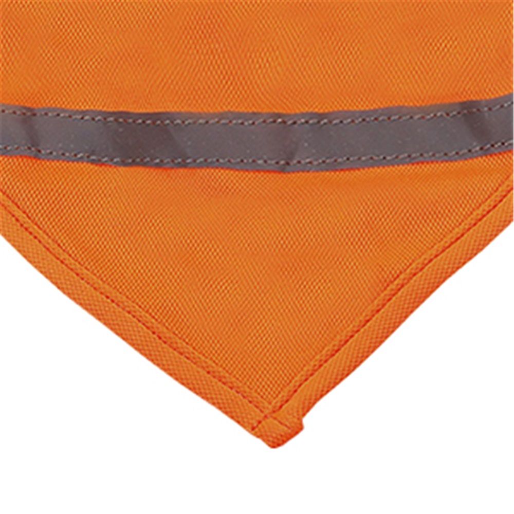 2pcs Pet reflective triangular scarf, pet snack storage mesh bag, scarf reflective cat and dog drool towel（orange M）