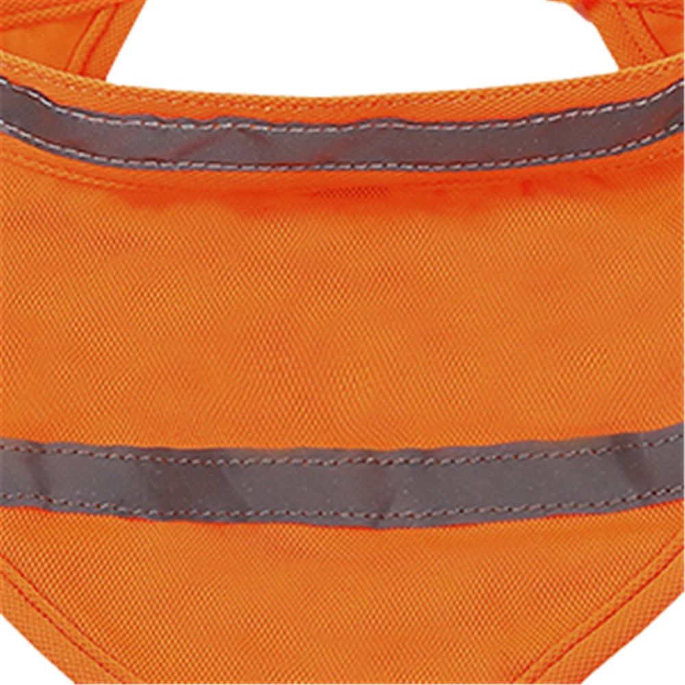 2pcs Pet reflective triangular scarf, pet snack storage mesh bag, scarf reflective cat and dog drool towel（orange M）