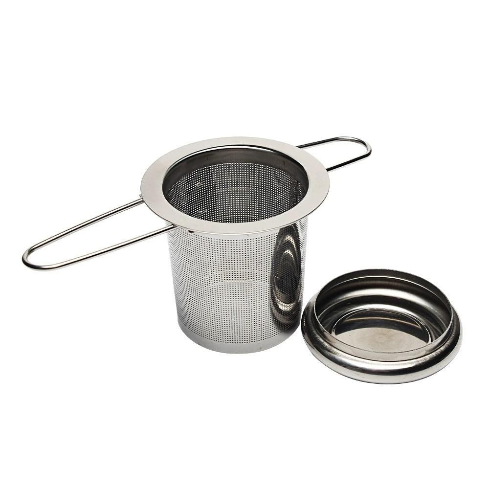 Stainless Steel Loose Leaf Tea Steeper with Heat Resistant Double Handles, Tea Strainer & Tea Ball for Mugs, Cups & Teapots - Perfect for Home, Office, Coffee