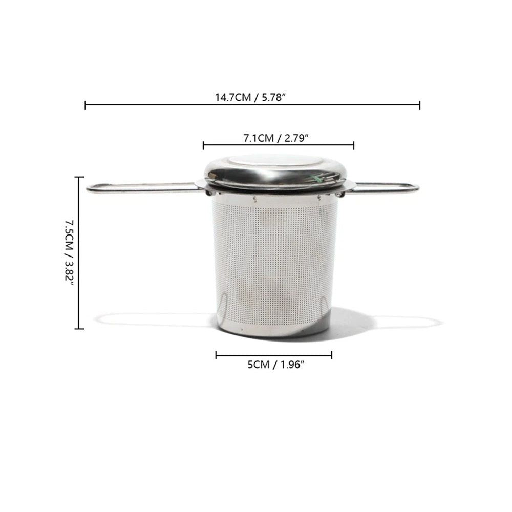 Stainless Steel Loose Leaf Tea Steeper with Heat Resistant Double Handles, Tea Strainer & Tea Ball for Mugs, Cups & Teapots - Perfect for Home, Office, Coffee