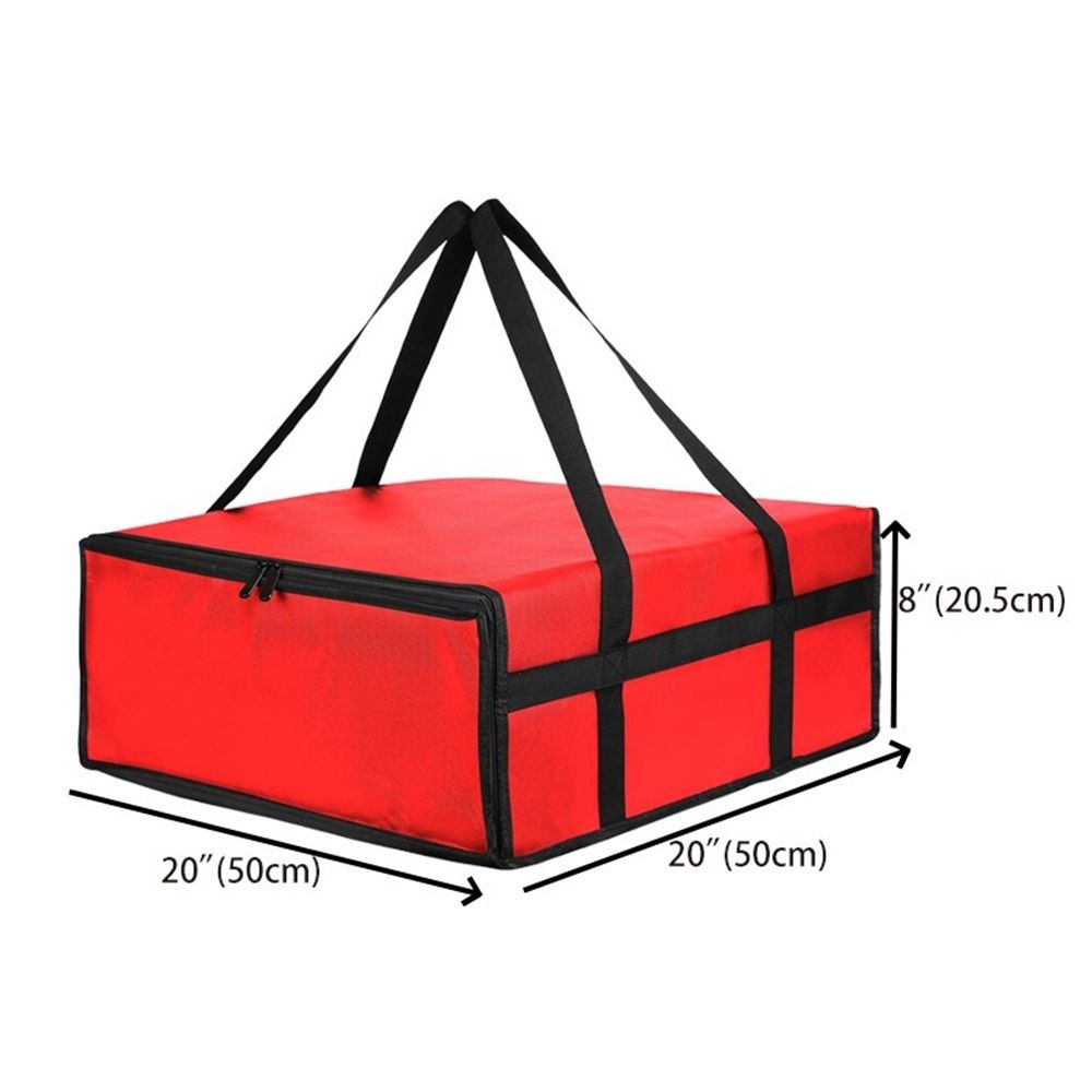 50*50*20.5cm RED Pizza Carrier Insulated Bags Large for Deliveries, Insulated Pizza Carrier Delivery Bag Food Bag for Personal and Professional Use