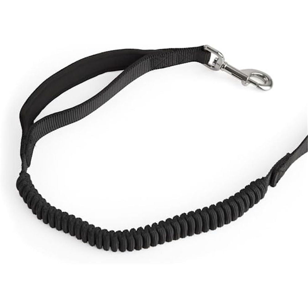 Hands Free Dog Leash for Walking Running with Safety Car Seat Belt Shock Absorbing Bungee Leash with Padded Handle (Black)