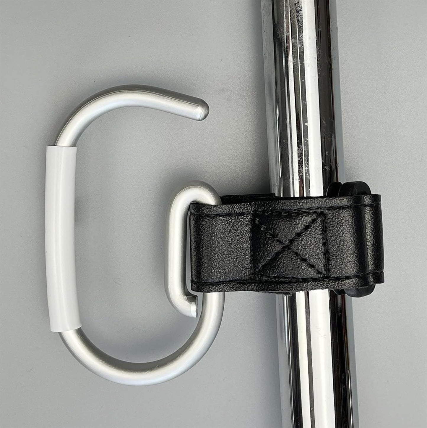 2 Pcs Stroller Hooks, Mommy Stroller Clip and Stroller Accessories Organizer Hook, Brushed Aluminum Hook for Strollers/Walkers/Mobility Scooter/Wheelchair/Rollator(Black)